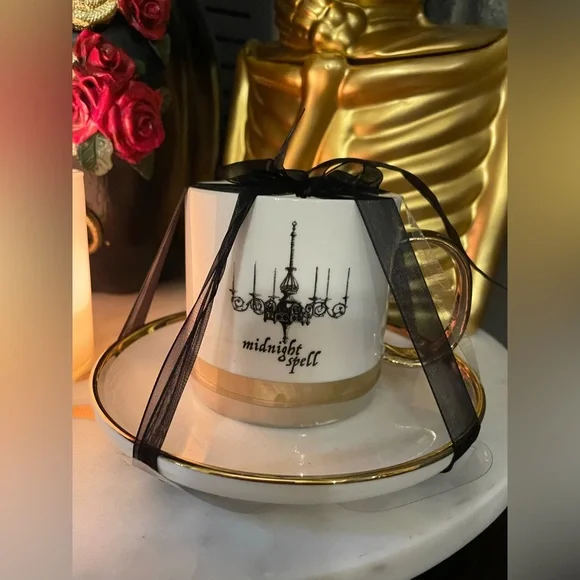 ELEGANCE Midnight Spell Chandelier Cup And Saucer Set 🖤🖤🖤 - Picture 2 of 7